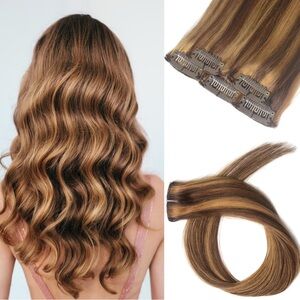 Brown Wavy Hair Extensions with Natural Shine